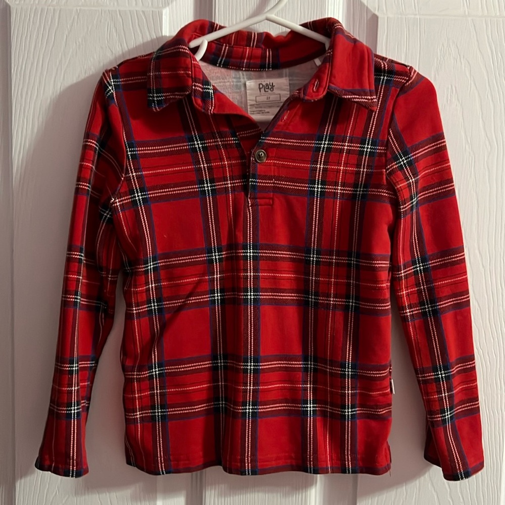 Little Sleepies Play plaid long-sleeve shirt